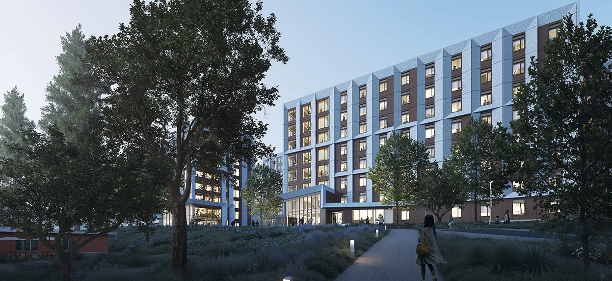 Rendering of the Cal Poly student housing project